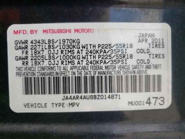 Photo 10 from auction – 2011 MITSUBISHI OUTLANDER with VIN JA4AR4AU8BZ014871