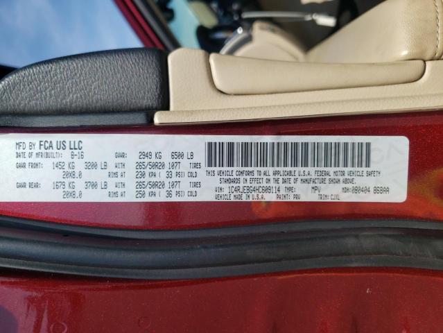 Photo 10 from auction – 2017 JEEP GRAND CHER with VIN 1C4RJEBG4HC609114