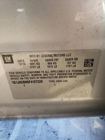 Photo 10 from auction – 2015 CHEVROLET SONIC LS with VIN 1G1JA5SH6F4157320
