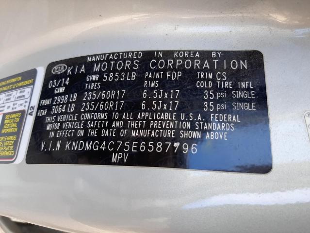 Photo 10 from auction – 2014 KIA SEDONA LX with VIN KNDMG4C75E6587796