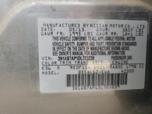Photo 10 from auction – 2013 NISSAN SENTRA S with VIN 3N1AB7AP1DL723239