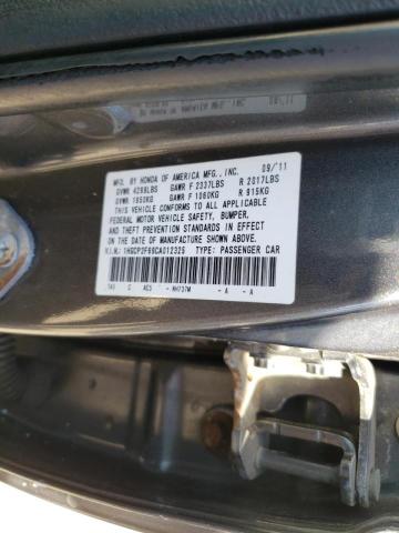 Photo 10 from auction – 2012 HONDA ACCORD SE with VIN 1HGCP2F69CA012325