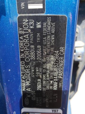 Photo 10 from auction – 2015 KIA FORTE LX with VIN KNAFX4A67F5275664