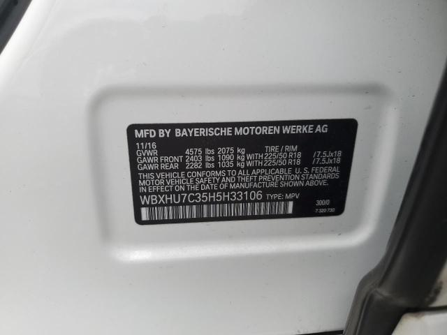 Photo 10 from auction – 2017 BMW X1 SDRIVE2 with VIN WBXHU7C35H5H33106