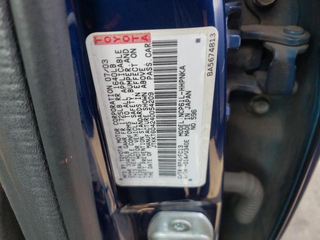 Photo 10 from auction – 2004 TOYOTA SCION XA with VIN JTKKT604240054209