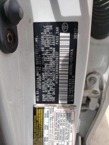 Photo 10 from auction – 2004 TOYOTA CAMRY LE with VIN 4T1BE32K84U339237