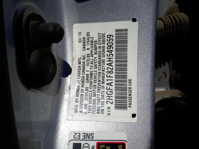 Photo 10 from auction – 2010 HONDA CIVIC EX with VIN 2HGFA1F82AH549059