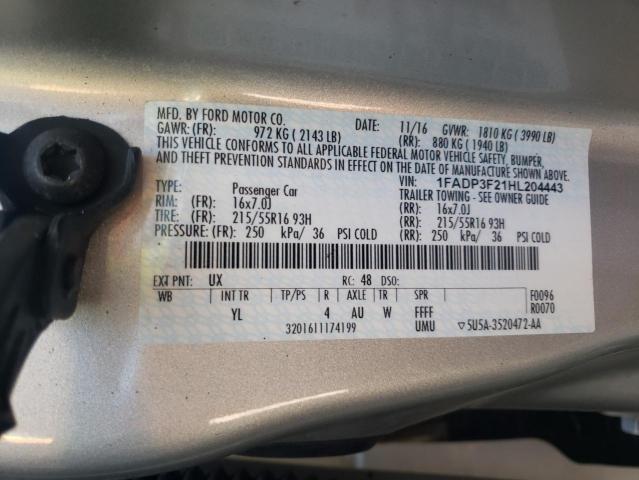صورة رقم 10 من المزاد - 2017 FORD FOCUS SE مع VIN 1FADP3F21HL204443