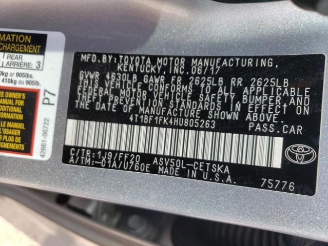 Photo 10 from auction – 2017 TOYOTA CAMRY LE with VIN 4T1BF1FK4HU805263