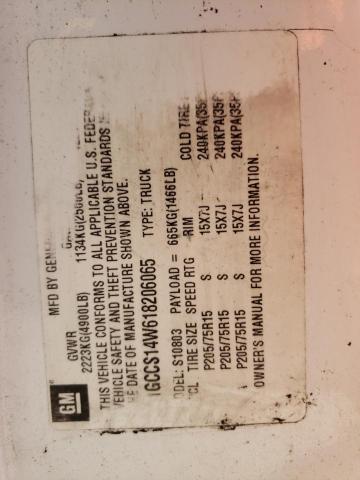 Photo 10 from auction – 2001 CHEVROLET S10 with VIN 1GCCS14W618206065