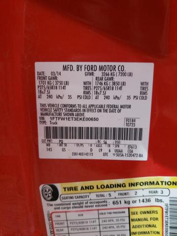 Photo 10 from auction – 2014 FORD F150 SUPER with VIN 1FTFW1ET3EKE00650