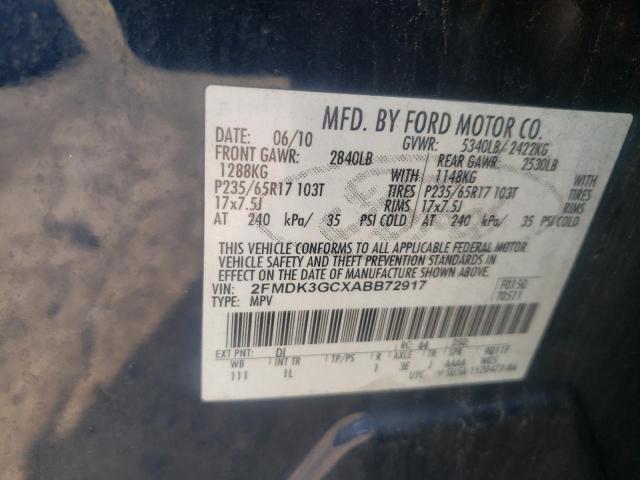 Photo 10 from auction – 2010 FORD EDGE SE with VIN 2FMDK3GCXABB72917