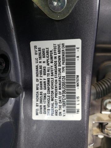 Photo 10 from auction – 2020 HONDA CIVIC EX with VIN 19XFC1F35LE205124