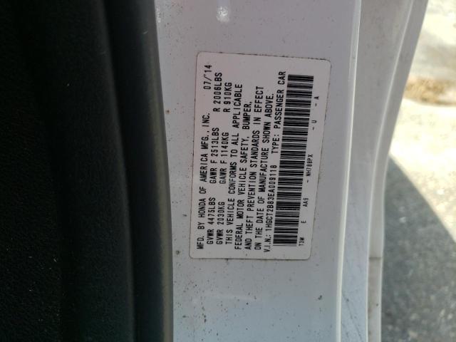 Photo 10 from auction – 2014 HONDA ACCORD EXL with VIN 1HGCT2B83EA009118