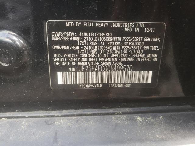 Photo 10 from auction – 2012 SUBARU FORESTER L with VIN JF2SHAEC0CH409570