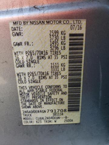 Photo 10 from auction – 2016 NISSAN FRONTIER S with VIN 1N6AD0ER4GN791708