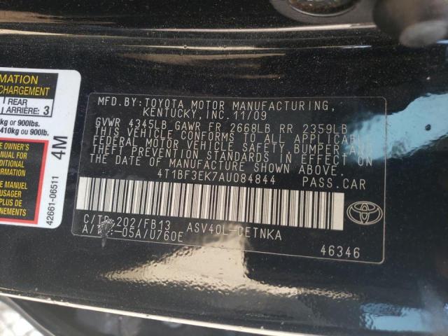 Photo 10 from auction – 2010 TOYOTA CAMRY with VIN 4T1BF3EK7AU084844