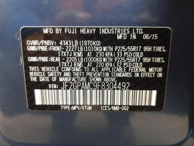 Photo 10 from auction – 2015 SUBARU XV CROSSTR with VIN JF2GPAMC9F8304492