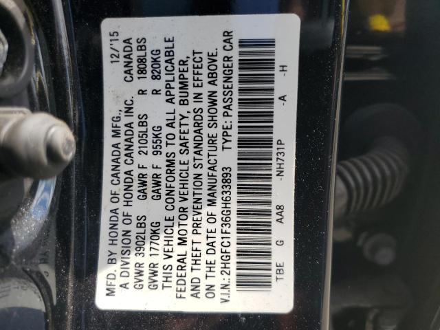 Photo 10 from auction – 2016 HONDA CIVIC EX with VIN 2HGFC1F36GH633893