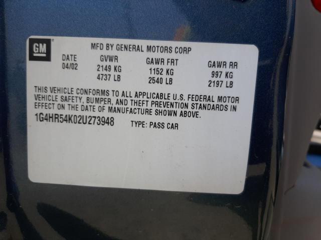 Photo 10 from auction – 2002 BUICK LESABRE LI with VIN 1G4HR54K02U273948