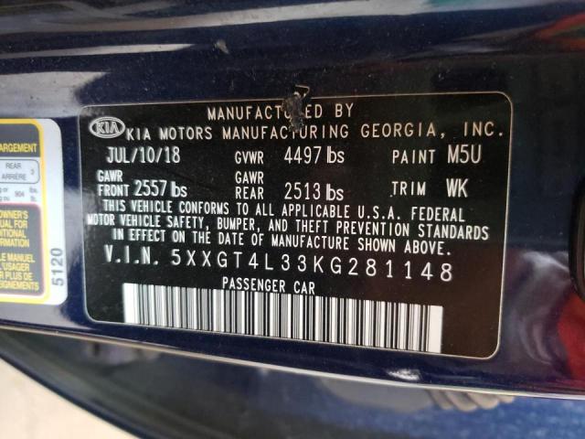 Photo 10 from auction – 2019 KIA OPTIMA LX with VIN 5XXGT4L33KG281148