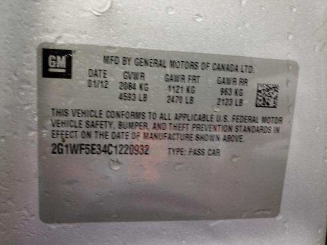 Photo 10 from auction – 2012 CHEVROLET IMPALA LS with VIN 2G1WF5E34C1220932