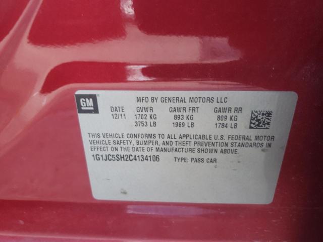 Photo 10 from auction – 2012 CHEVROLET SONIC LT with VIN 1G1JC5SH2C4134106