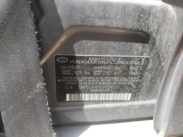 Фото 10 с аукциона – 2012 HYUNDAI SONATA SE с VIN 5NPEC4ABXCH334533