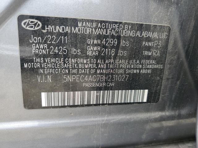 Photo 10 from auction – 2011 HYUNDAI SONATA SE with VIN 5NPEC4AC7BH231027