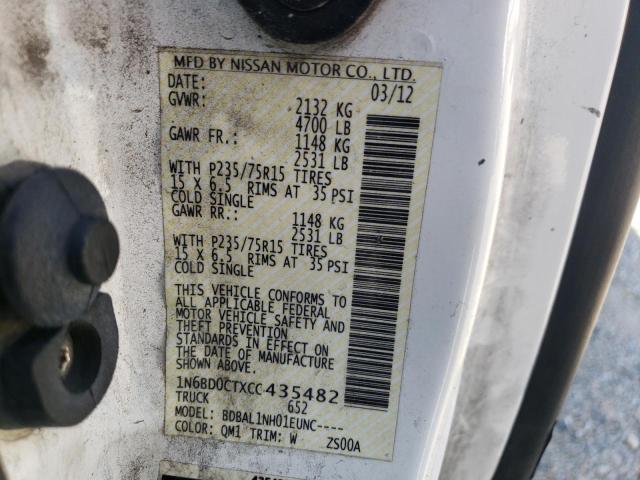 Photo 10 from auction – 2012 NISSAN FRONTIER S with VIN 1N6BD0CTXCC435482