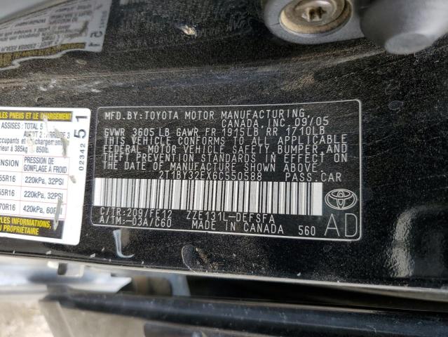 Photo 10 from auction – 2006 TOYOTA COROLLA XR with VIN 2T1BY32EX6C550588