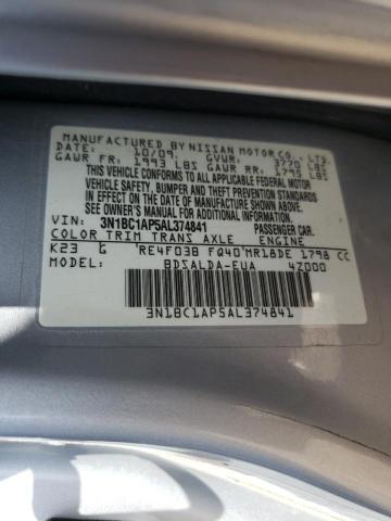 Photo 10 from auction – 2010 NISSAN VERSA S with VIN 3N1BC1AP5AL374841