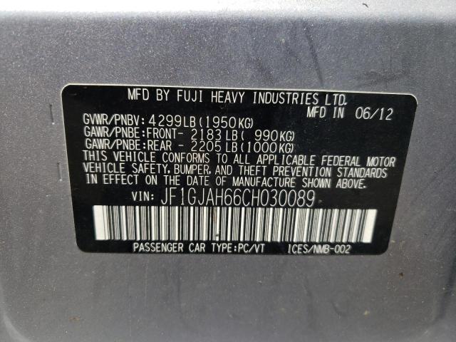 Photo 10 from auction – 2012 SUBARU IMPREZA LI with VIN JF1GJAH66CH030089