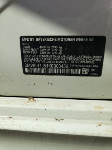 Photo 10 from auction – 2019 BMW 330XI with VIN 3MW5R7J51K8B03450