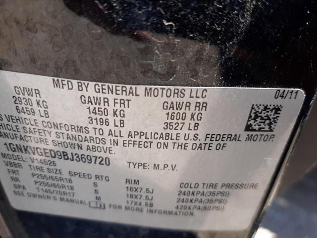 Photo 10 from auction – 2011 CHEVROLET TRAVERSE L with VIN 1GNKVGED9BJ369720