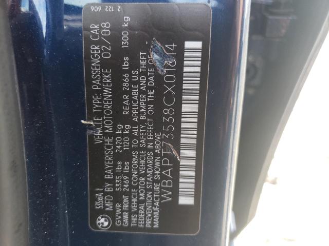 Photo 10 from auction – 2008 BMW 535 XI with VIN WBAPT73538CX01614
