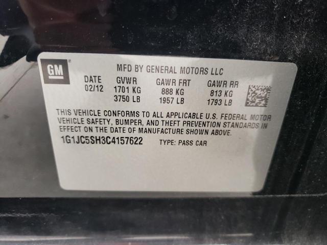 Photo 10 from auction – 2012 CHEVROLET SONIC LT with VIN 1G1JC5SH3C4157622