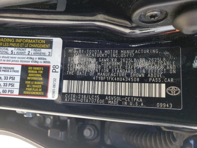 Photo 10 from auction – 2017 TOYOTA CAMRY LE with VIN 4T1BF1FK4HU434508