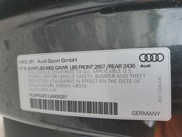 Photo 10 from auction – 2018 AUDI RS5 with VIN WUAPWAF57JA905291