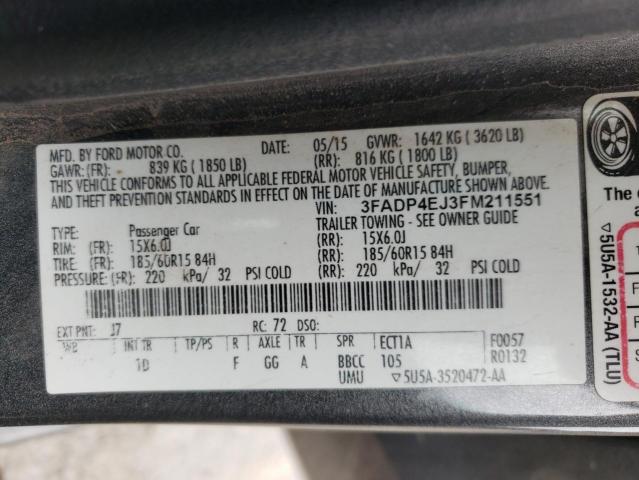 Photo 10 from auction – 2015 FORD FIESTA SE with VIN 3FADP4EJ3FM211551