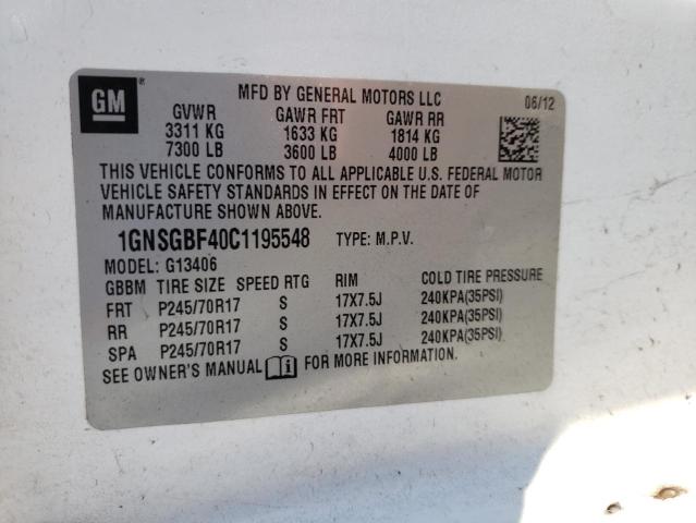 Photo 10 from auction – 2012 CHEVROLET EXPRESS G1 with VIN 1GNSGBF40C1195548