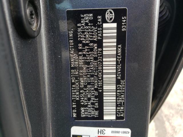 Photo 10 from auction – 2008 TOYOTA CAMRY CE with VIN 4T1BE46K38U732178