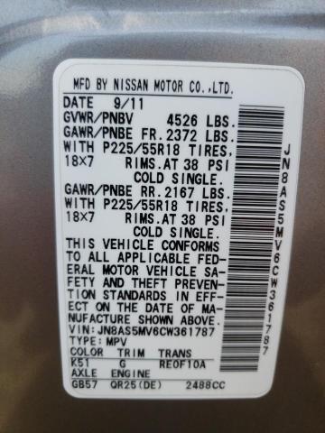 Photo 10 from auction – 2012 NISSAN ROGUE S with VIN JN8AS5MV6CW361787