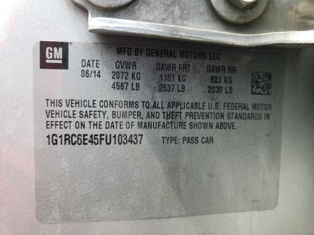 Photo 10 from auction – 2015 CHEVROLET VOLT with VIN 1G1RC6E45FU103437