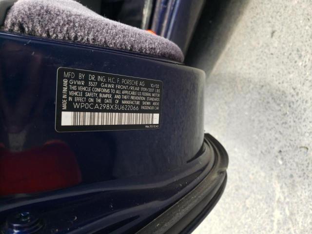 Photo 10 from auction – 2003 PORSCHE BOXSTER with VIN WP0CA298X3U622066
