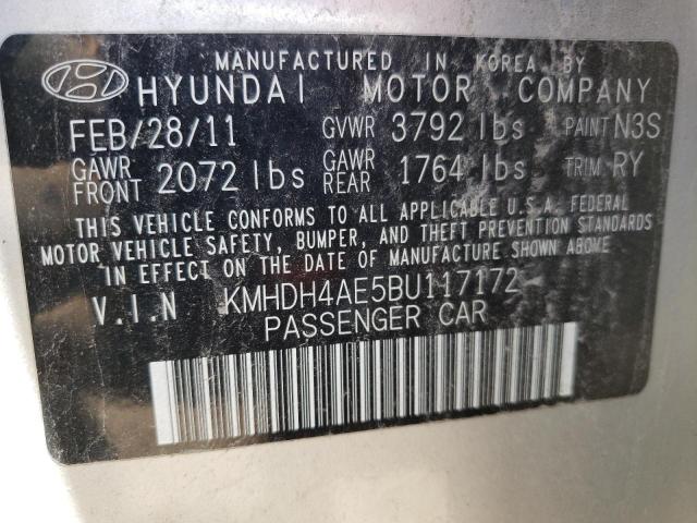 Photo 10 from auction – 2011 HYUNDAI ELANTRA GL with VIN KMHDH4AE5BU117172