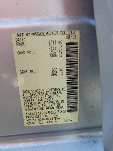 Photo 10 from auction – 2013 NISSAN SENTRA S with VIN 1N4AB7AP5DN902788