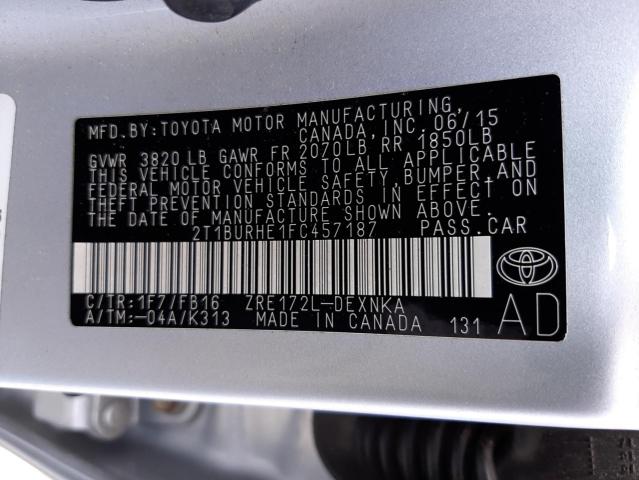 Photo 10 from auction – 2015 TOYOTA COROLLA L with VIN 2T1BURHE1FC457187