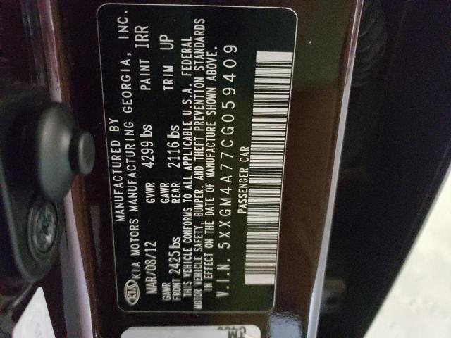 Photo 10 from auction – 2012 KIA OPTIMA LX with VIN 5XXGM4A77CG059409