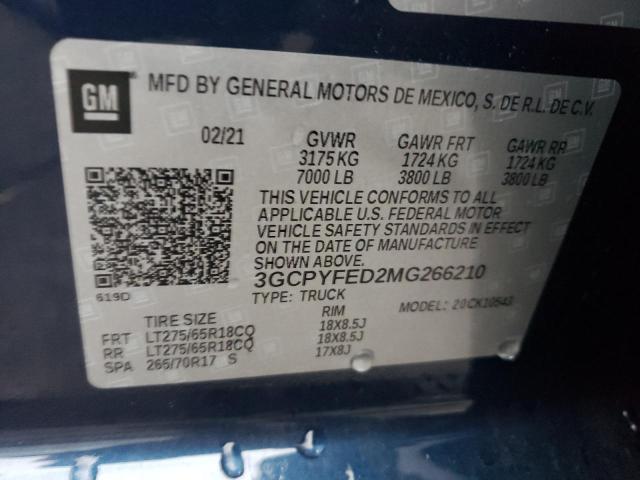 Photo 10 from auction – 2021 CHEVROLET SILVERADO with VIN 3GCPYFED2MG266210